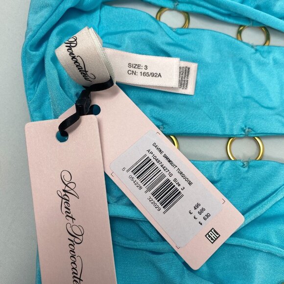 Agent Provocateur Davine Turquoise Swimsuit AP3 Medium NWT $630 - Picture 8 of 10